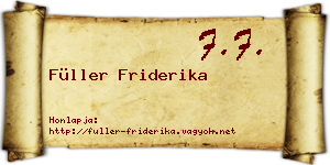 Füller Friderika névjegykártya