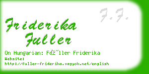 friderika fuller business card